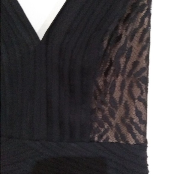 BCBGMaxazria 4 beige lined sheer black net dress - Picture 2 of 3
